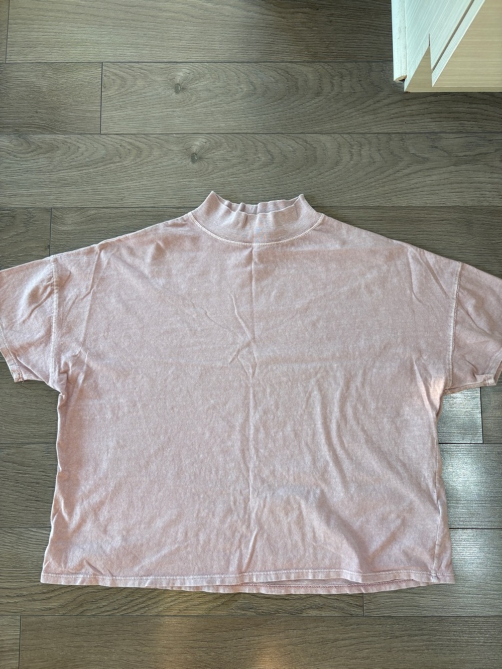 We The Free Boxy Mock Neck Tee - Pale Pink Size-US-S